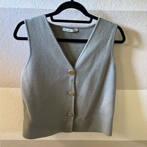 Abercrombie Luxe Loft sweater vest in pale olive